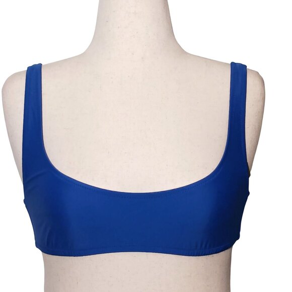 NEW J. Crew Women’s Heritage Scoopneck Bikini Top Blue Size M - Picture 2 of 10